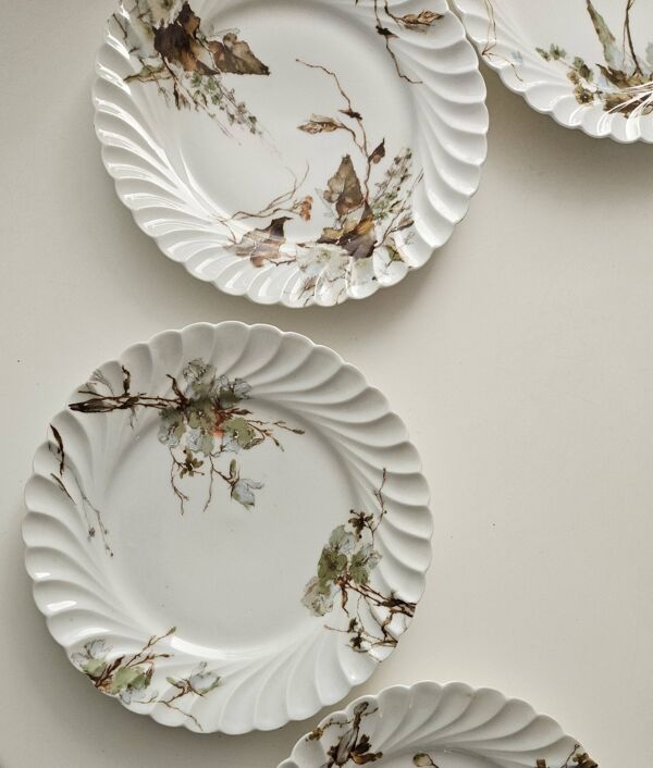 Service Haviland  assiettes, plats sur piedouche et soupière