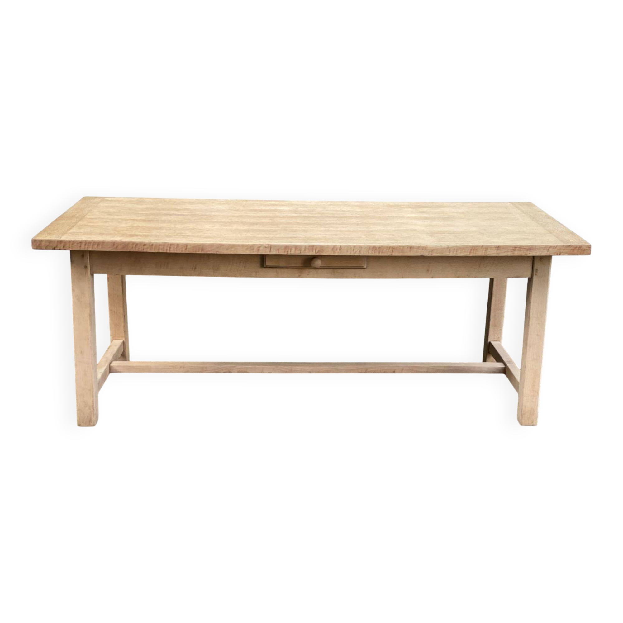 Renovated 19th century farmhouse dining table with drawer 200cm