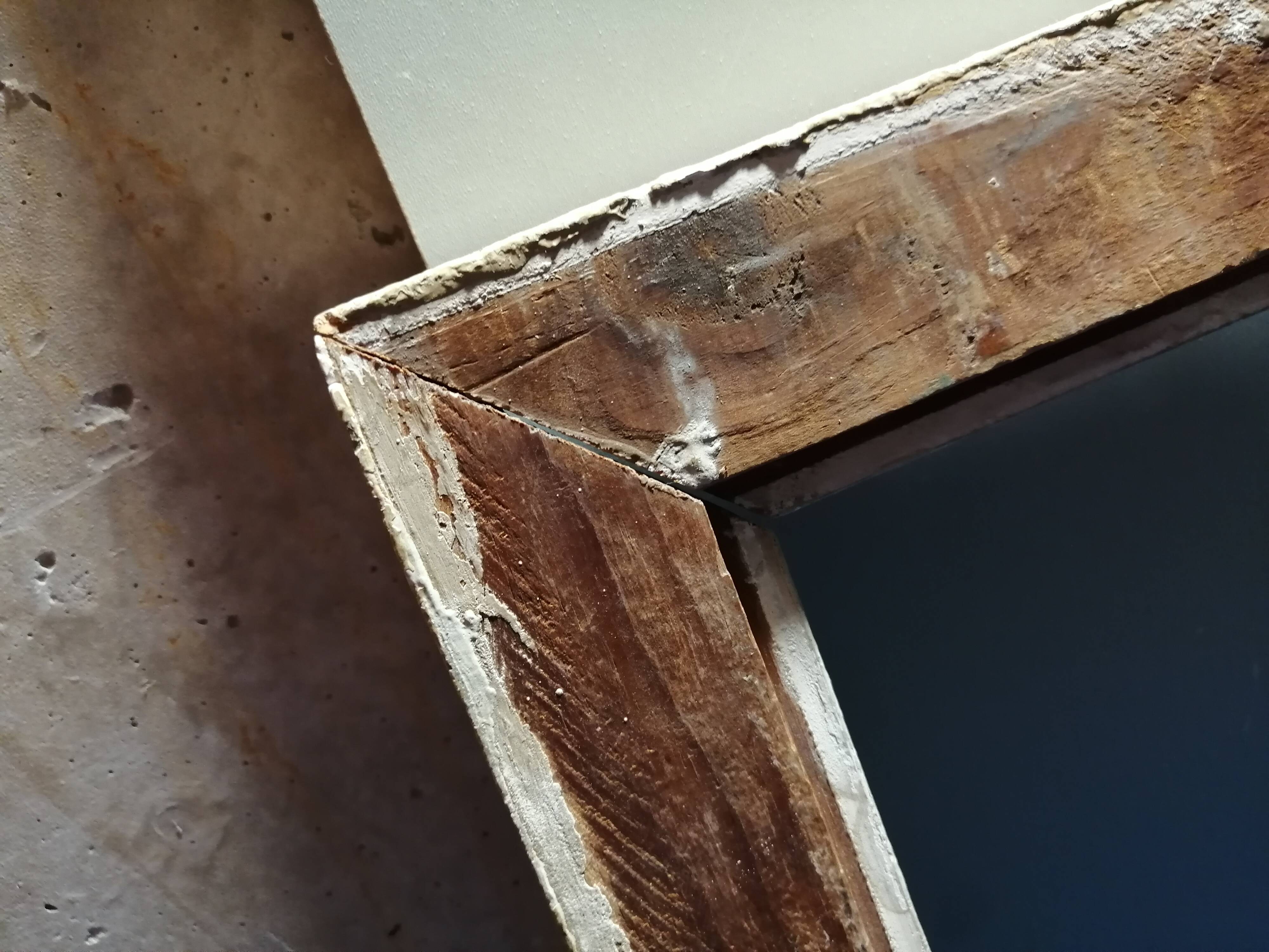 Old painted wooden frame