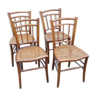 Set of 4 canned bistro chairs