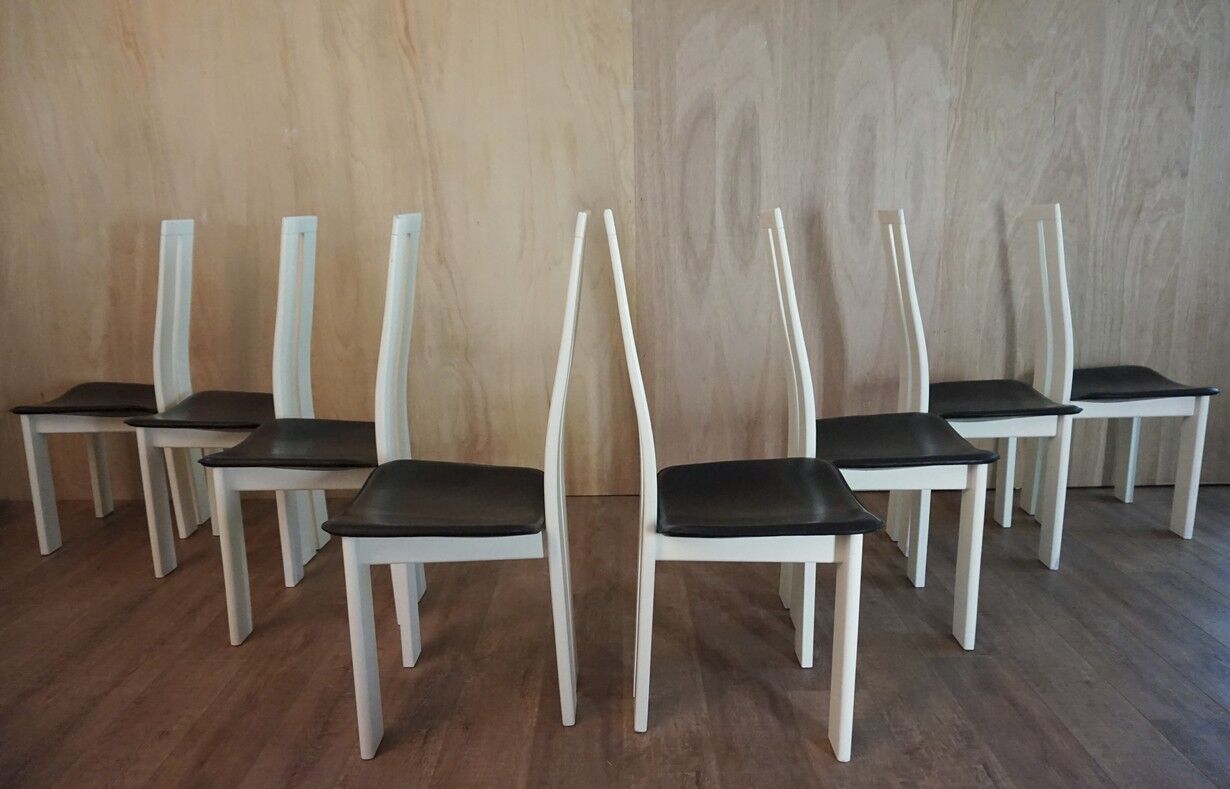 Set of 8 Italian Dining Chairs by Pietro Costantini for Ello, 1970s