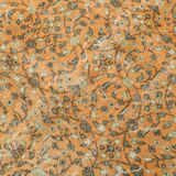 Grand tapis persan vintage orange et ivoire, motifs floraux raffinés