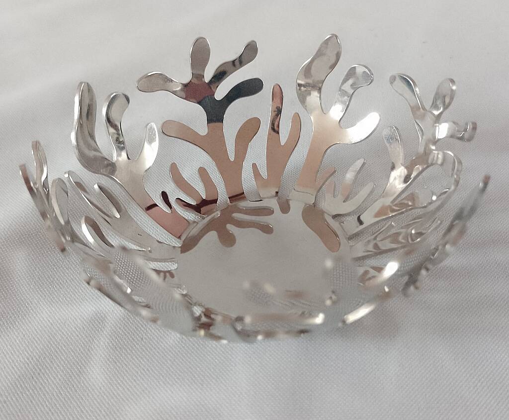 Alessi Mediterraneo Candle Holder Tea Light Silver Color