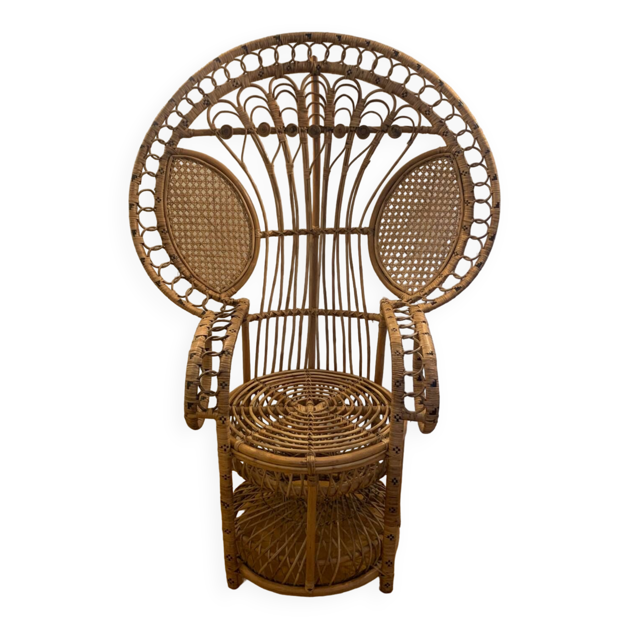 Peacock rattan armchair