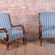 Biedermeier Armchairs in Oak, Spruce and Walnut, Austria, 1830s, Set of 2