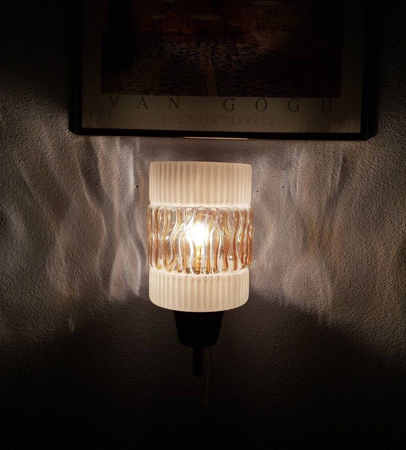 1970s amber glass applied