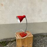 Vintage table lamp Aluminor France red metal desk