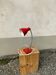 Vintage table lamp Aluminor France red metal desk