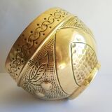 Ancien cache pot laiton cerises vintage