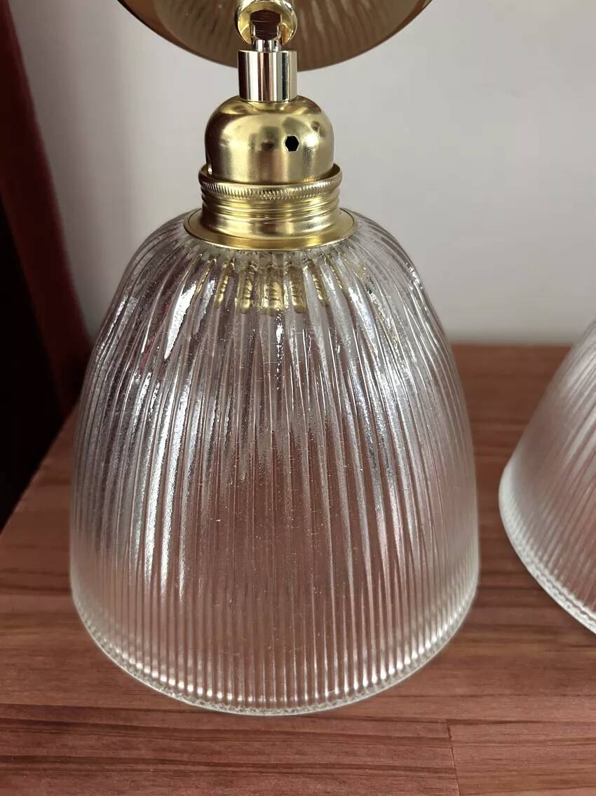 Pair of holophane type wall lights