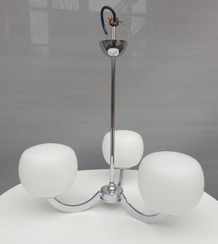 Sputnik 1970 triplet globes opal glass