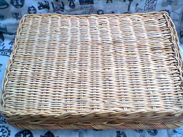 Vintage rattan tray