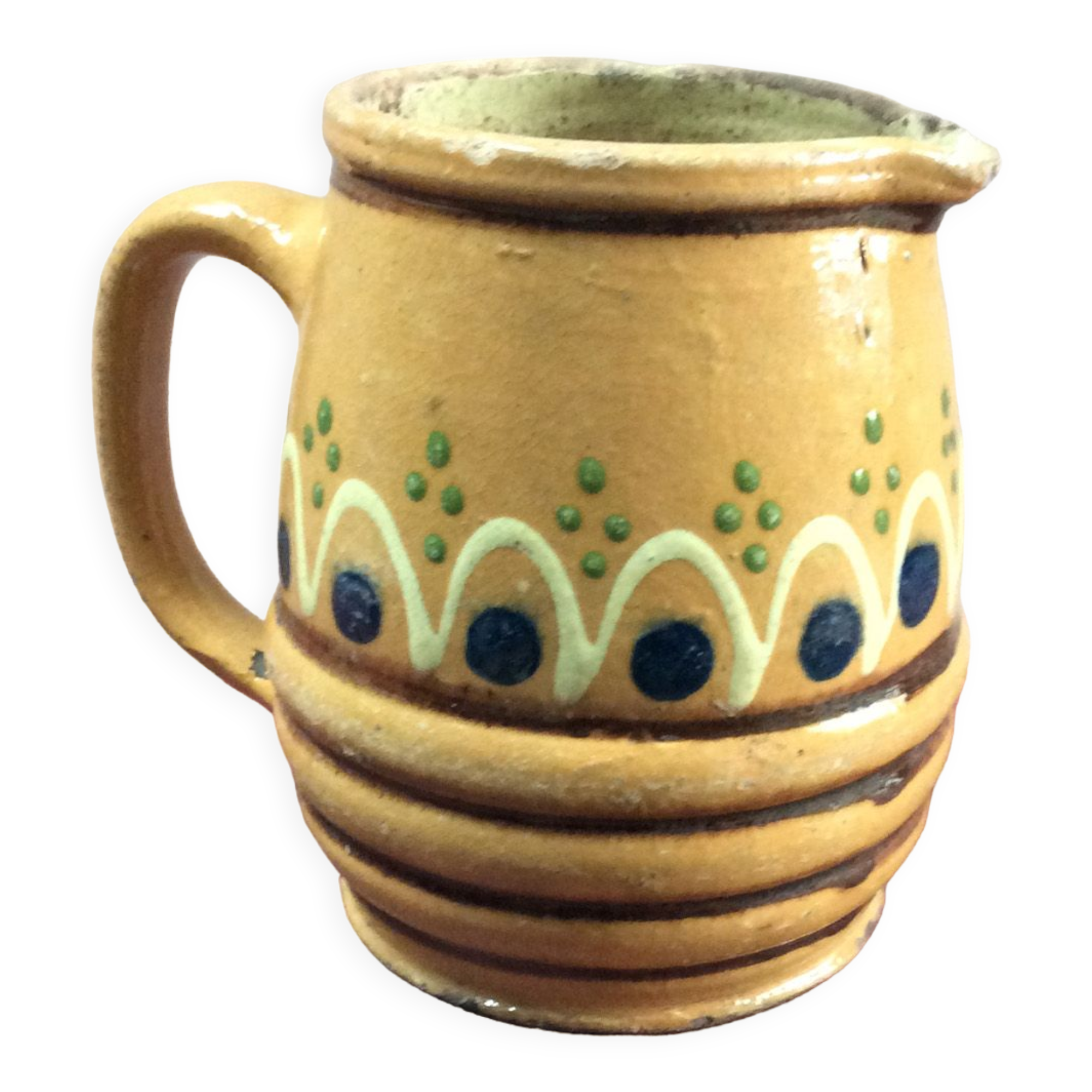 Glazed pottery pitcher