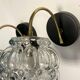 Pair of swan neck wall lights brass globe glass bubble vintage decoration