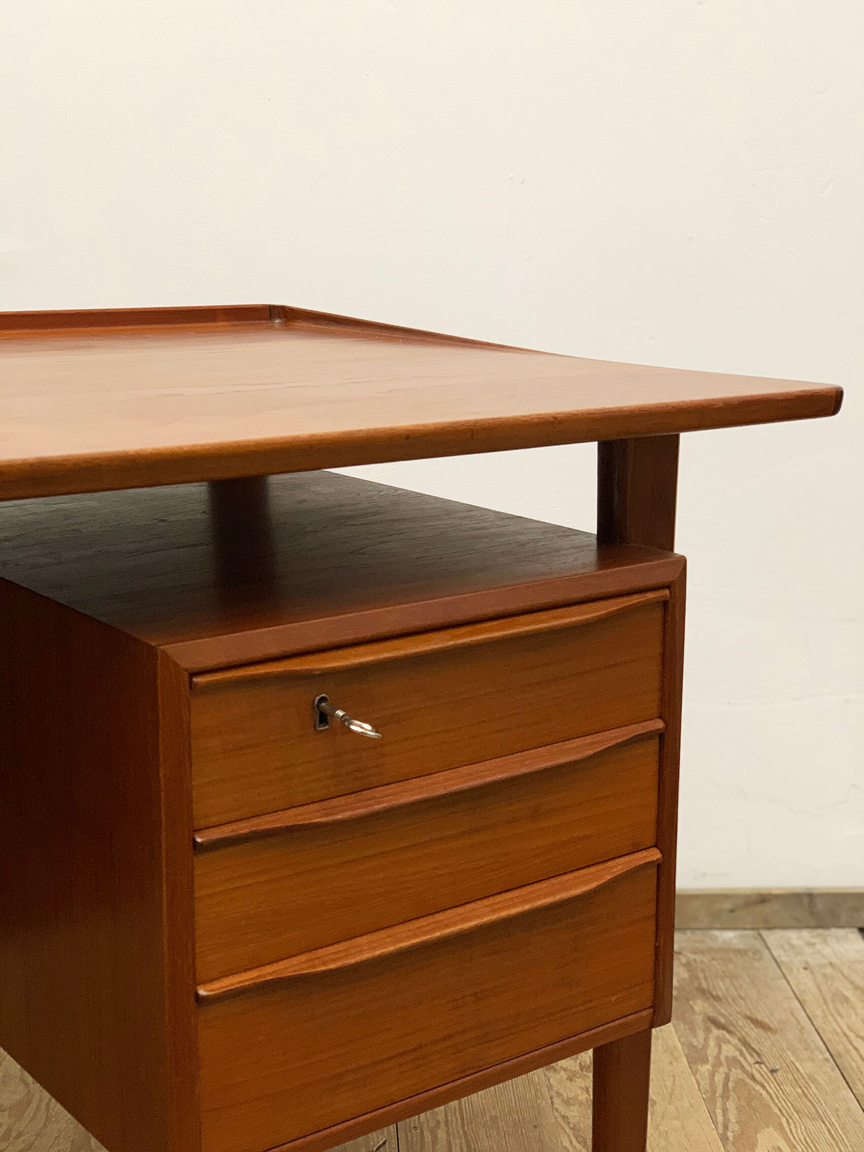 Danish teak desk by Peter Løvig Nielsen for Hedensted Møbelfabrik Denmark 1960s