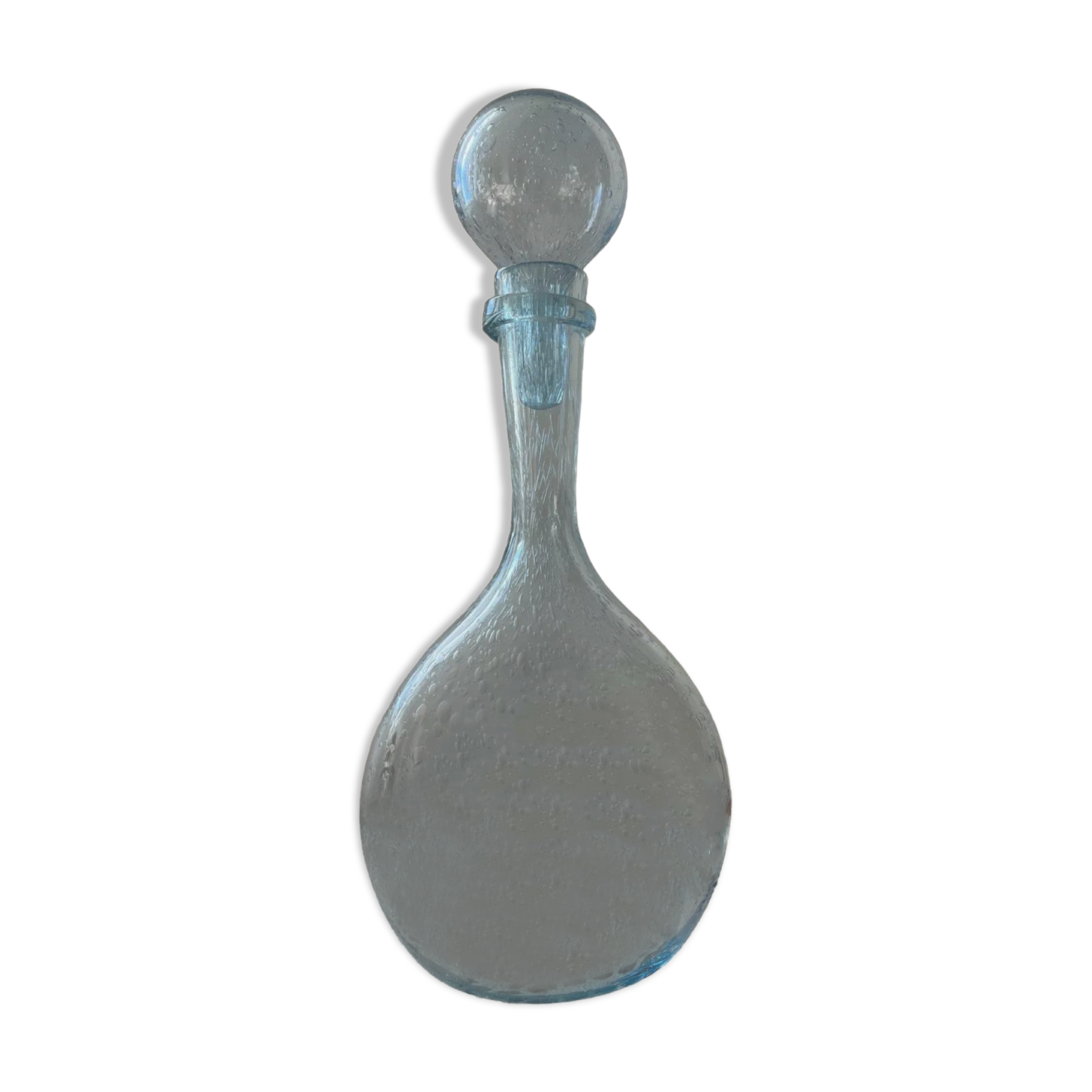 Blue carafe blown glass Biot