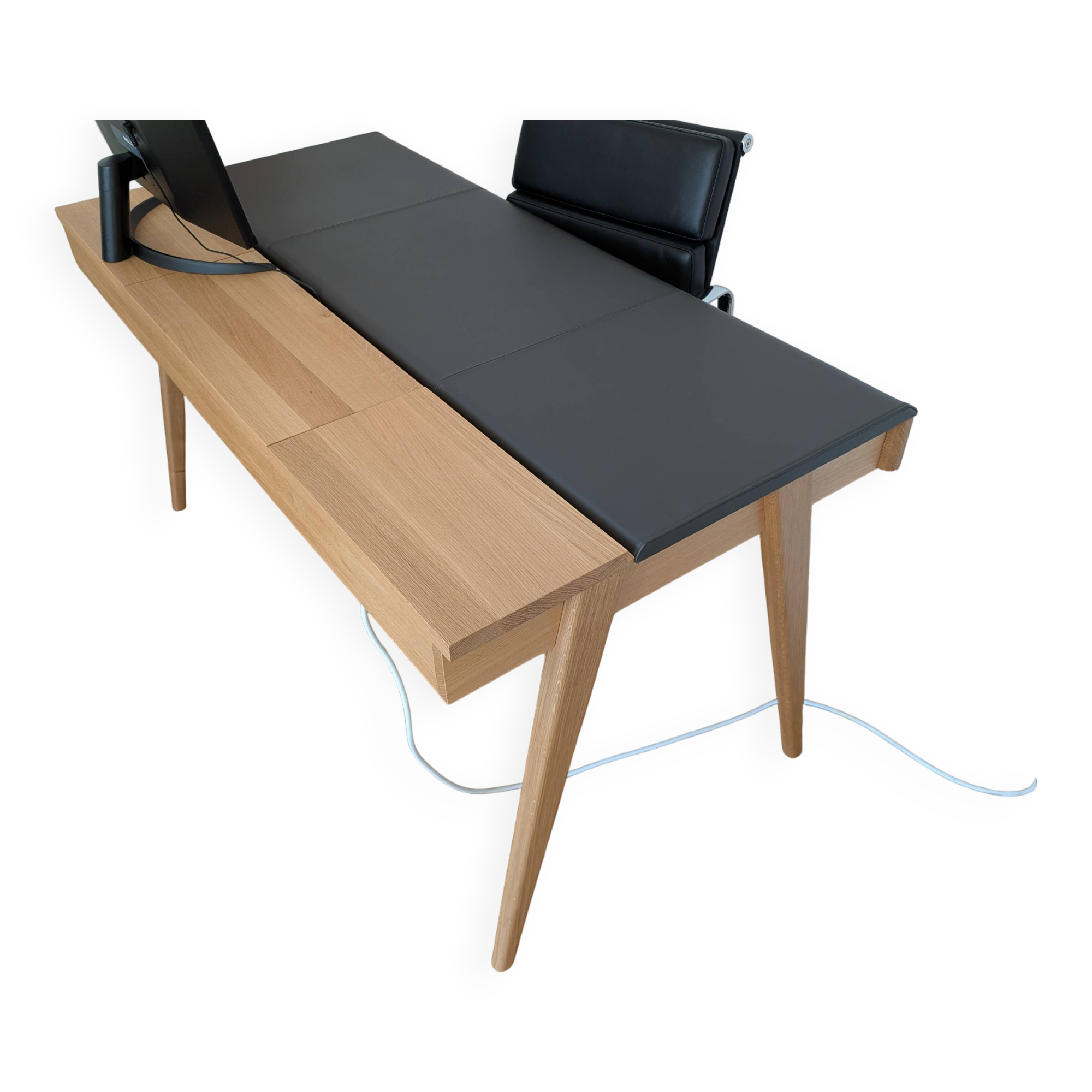 Habitat leather and wood office