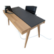 Bureau Habitat en cuir et bois