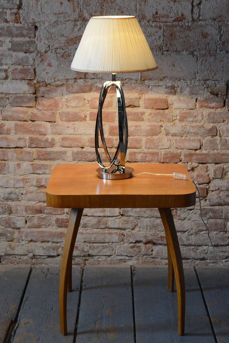 Art Deco Table Lamp in Chromed Metal by Mauro Ferretti, Italy, 1920s