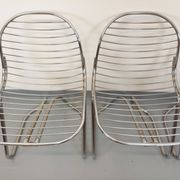 Set of 4 vintage Italian Gastone Rinaldi style chairs in chrome metal