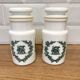 2 opaline glass spice jars