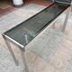 Console en inox et verre fumé - 1970