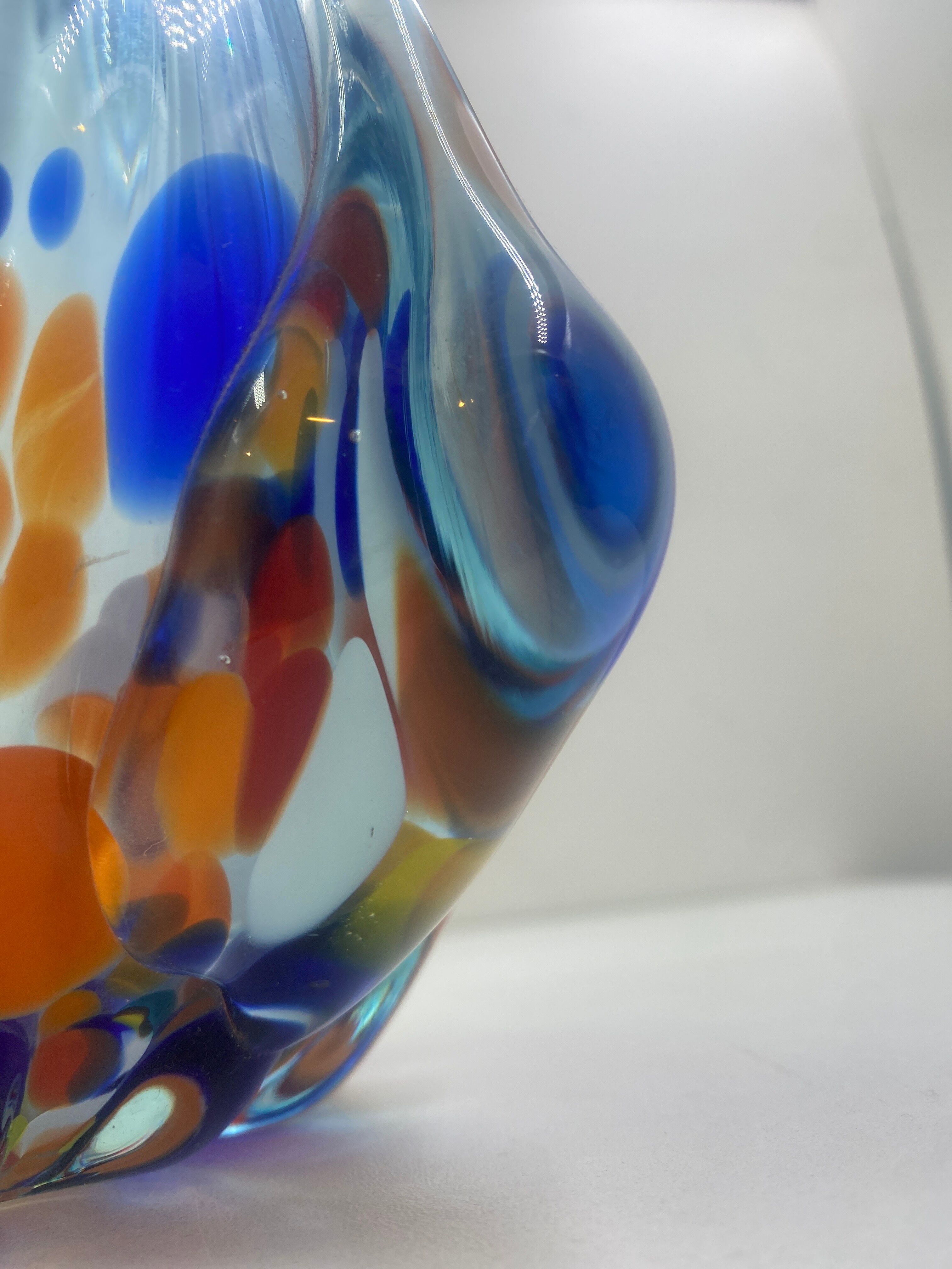 Blue glass vase