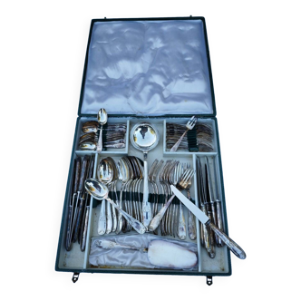Complete cutlery in silver metal 62 pieces 12 place settings