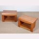 Pair of elm bedside tables, French work from the 1980s.