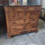 Walnut chest of drawers circa 1880 marble top