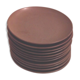 11 sandstone village NOC stamped dessert plates