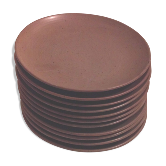 11 sandstone village NOC stamped dessert plates