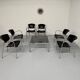 6 black leather and chrome metal chairs Brayton International vintage sa