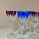 6 antique cut crystal liqueur glasses