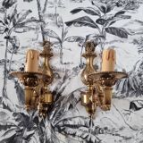 Paire d'appliques italiennes en bronze de style néo-baroque