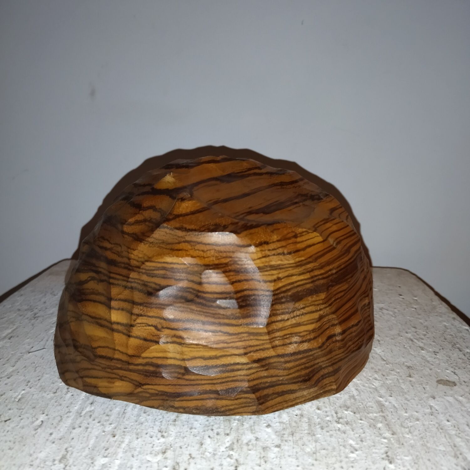 Brutalist monoxyl wood cutting