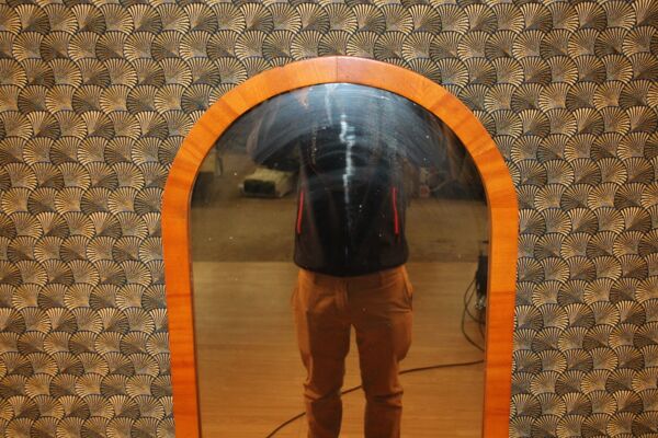 Coiffeuse art déco en placage d'érable