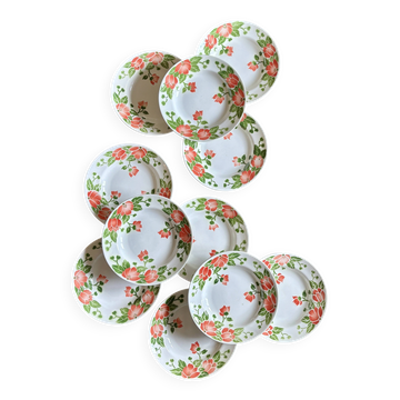 Set of 11 vintage deep plates by Eric de Moulin des Loups.