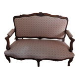 2-seater sofa in wood and fabric