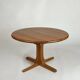 Vintage round teak dining table solid wood danish design 70s