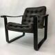 Mid-century design OY BJ Dahlqvist AB Dark Brown Leather safari lounge chai