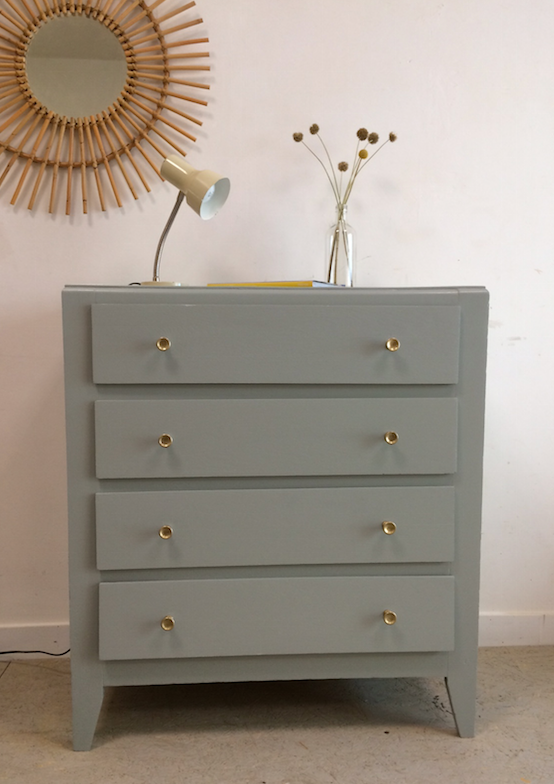 Commode vintage gris safran