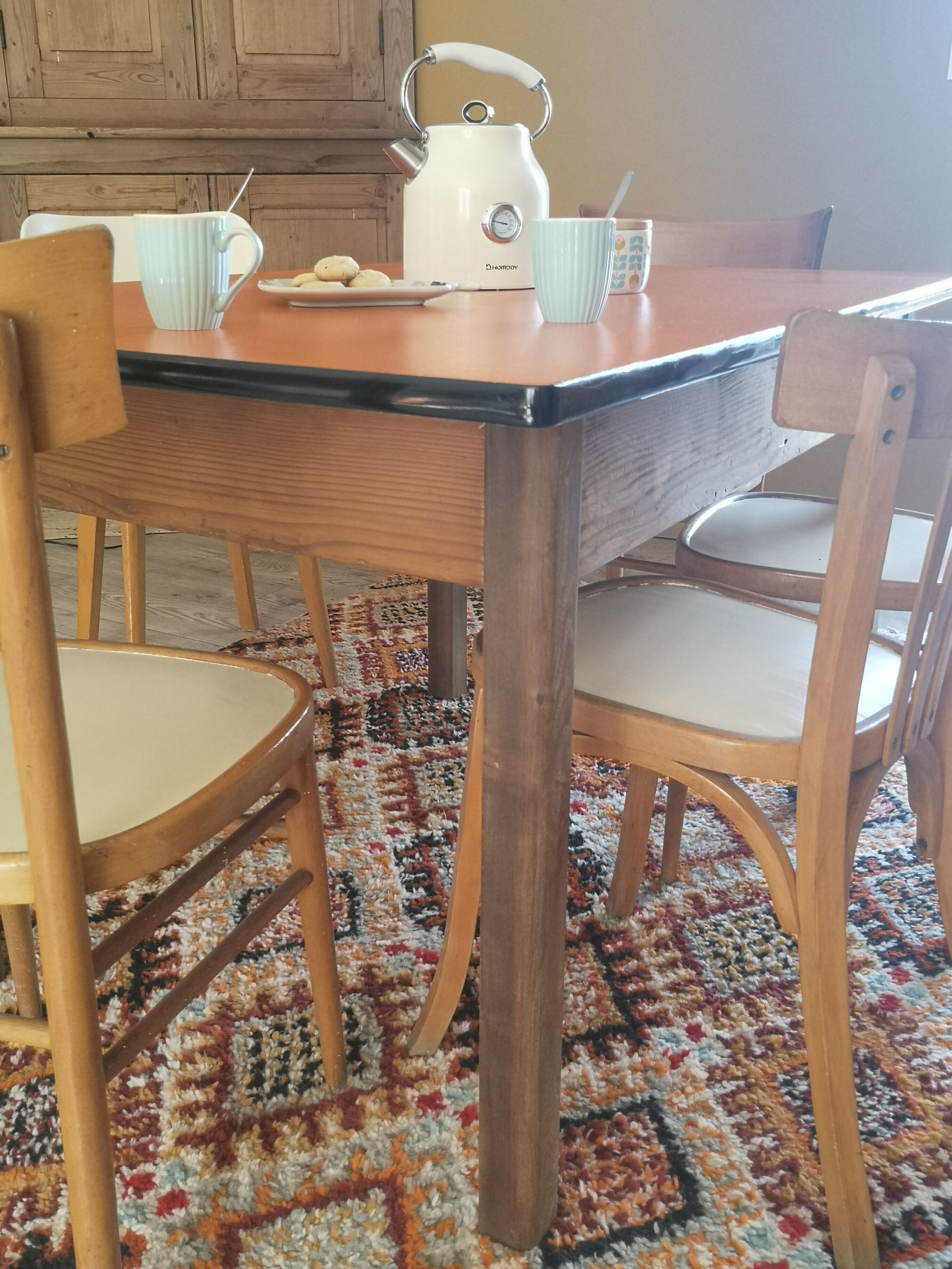 Vintage farm table formica and wood