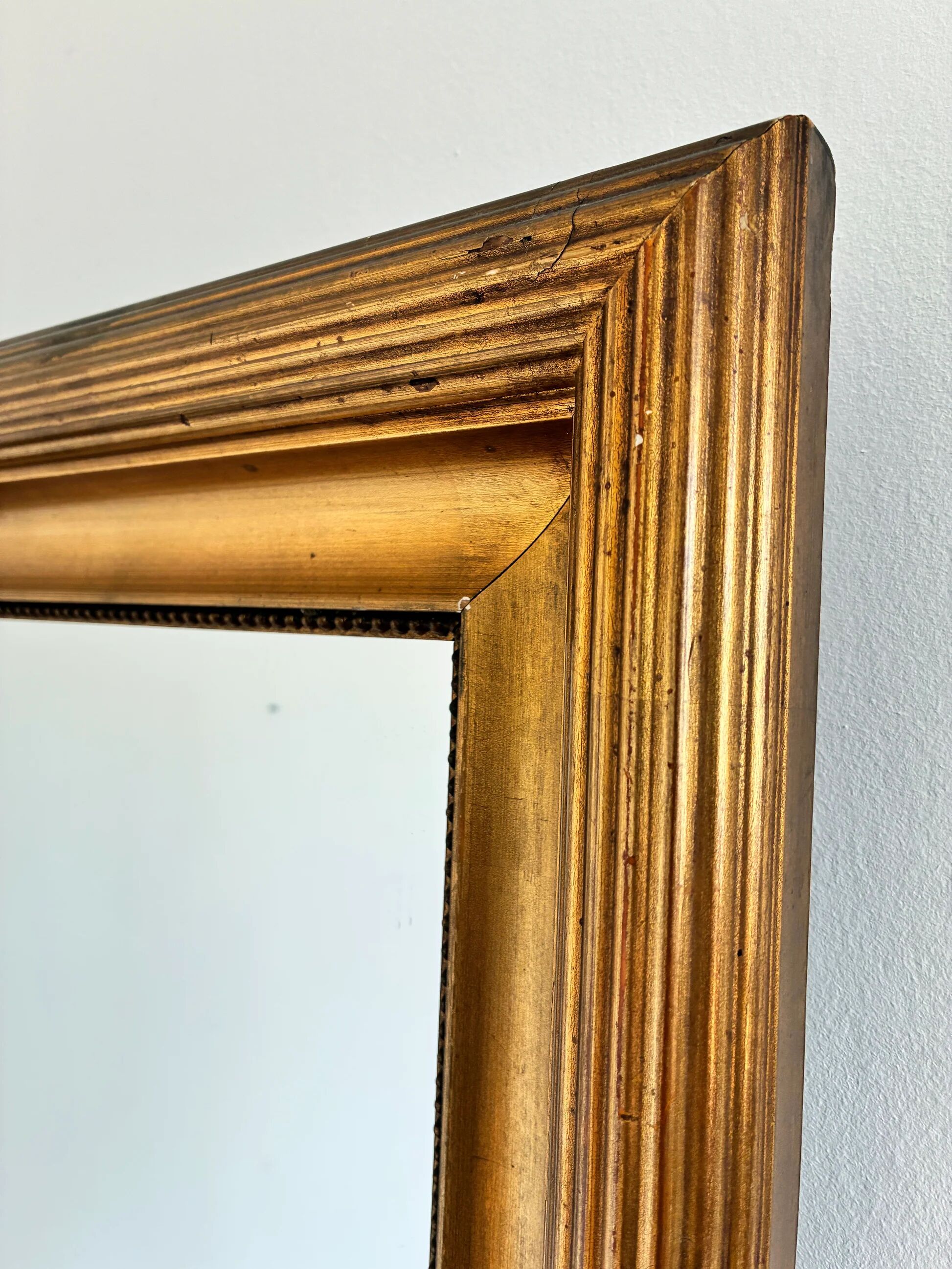Paire de miroirs muraux en bois doré danois antiques, fin du 19e siècle