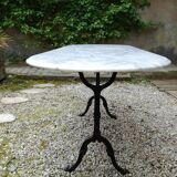 Marble and cast iron bistro table