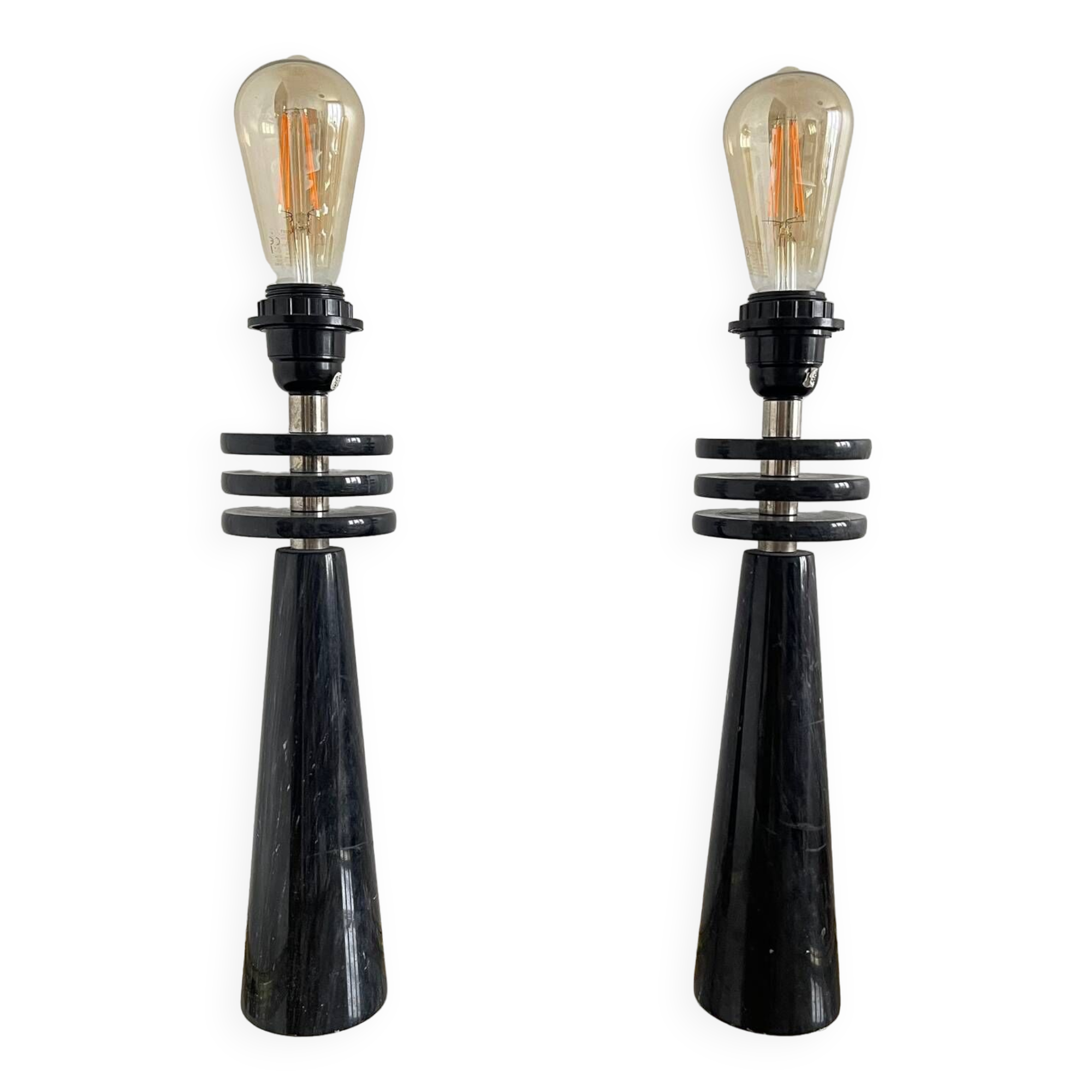Pair of marble lamps 1980.