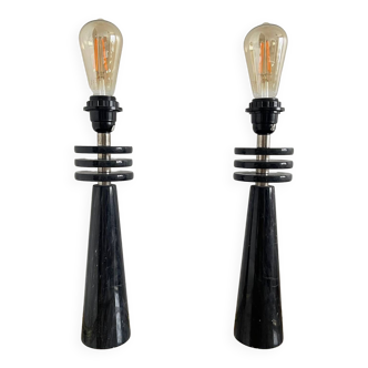 Pair of marble lamps 1980.