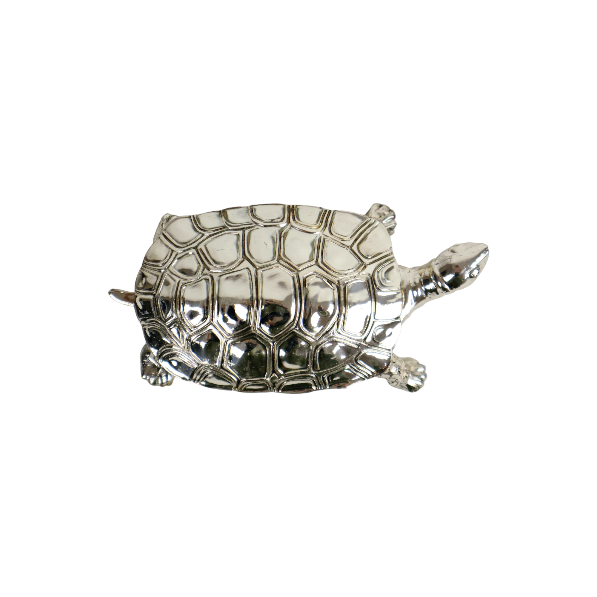 Metal tortoise silver box mini chest jewelery 17cm