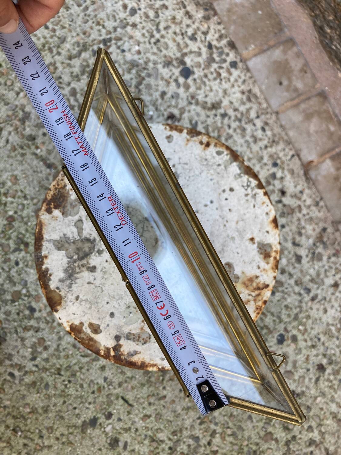 Brass wall display case