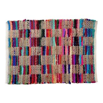 2 x 3 Ft- Handmade Rag Rug Mat,Recycle Rug,Chindi Rug,Traditional Rug\Carpet.
